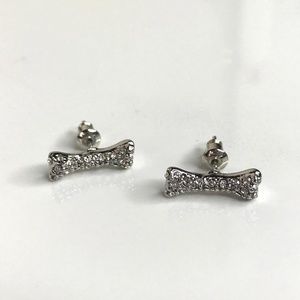 Vivienne Westwood Crystal Mini Dog Bone Earrings